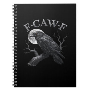Caderno Espiral Design F-Caw-F Clássico Gótico da Lua Pássaro Resf