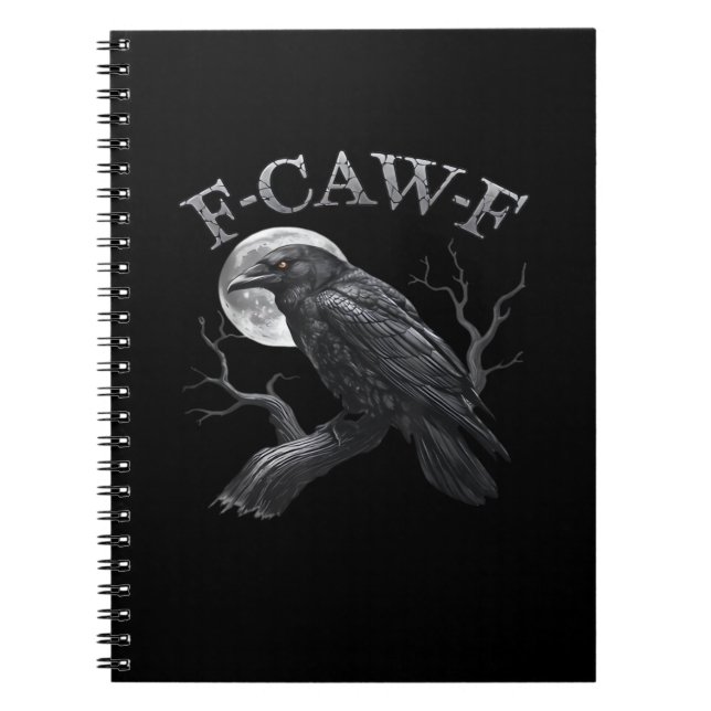 Caderno Espiral Design F-Caw-F Clássico Gótico da Lua Pássaro Resf (Frente)