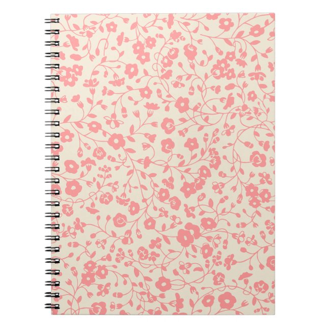 Caderno Espiral Design Floral Rosa-Creepers (Frente)
