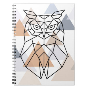 Caderno Espiral Design geométrico da coruja