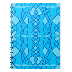 Caderno Espiral Design geométrico vertical azul