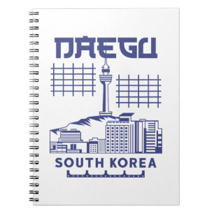 Caderno Espiral Design Gráfico da Moderna Silhueta de Daegu, Corei