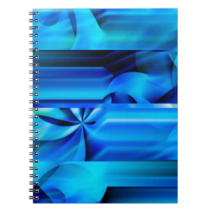 Caderno Espiral Design Gráfico Sem Costura - azul preto I