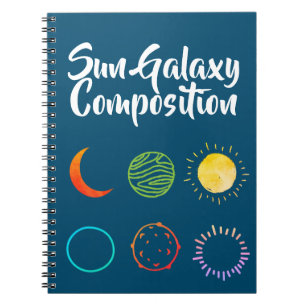 Caderno Espiral Design impressionante da combinação Sun Galaxy