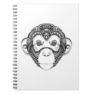 Caderno Espiral Design inspirado do macaco