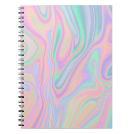 Caderno Espiral Design iridescente líquido da cor do unicórnio