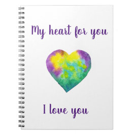 Caderno Espiral Design minimalista eu te amo