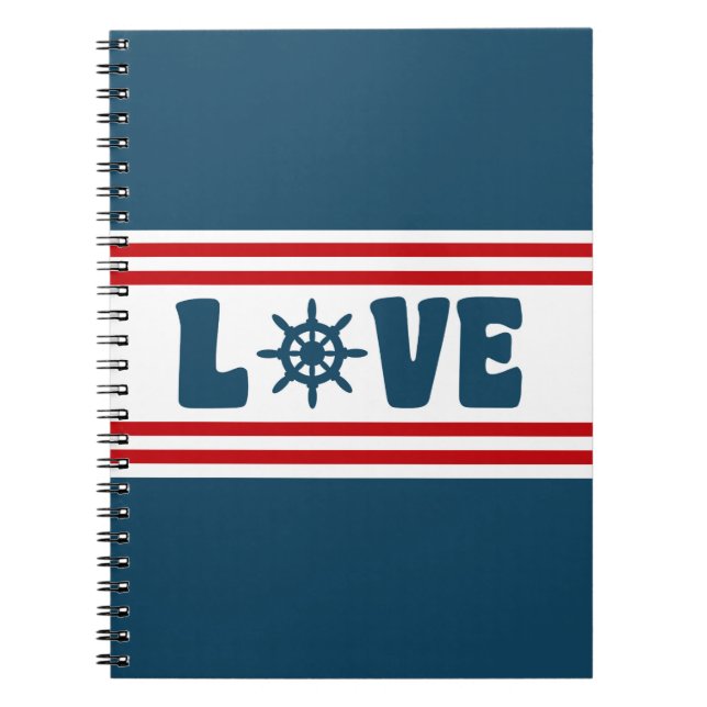 Caderno Espiral Design náutica de amor (Frente)