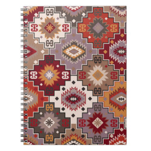 Caderno Espiral Design original de tapete persa, textura tribal. E