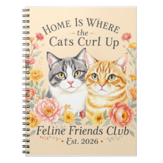 Caderno Espiral Design para Amantes de Gatos Malhados Cinza e Lara