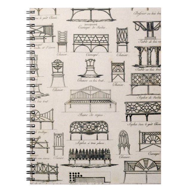 Caderno Espiral Design para assentos de jardim, 'de um compêndio (Frente)