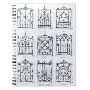 Caderno Espiral Design para trilhos do ferro fundido, 'de
