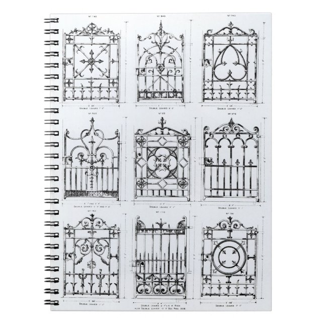 Caderno Espiral Design para trilhos do ferro fundido, 'de (Frente)