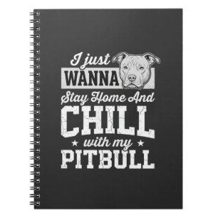 Caderno Espiral Design Pitbull Fique em Casa e Relaxe