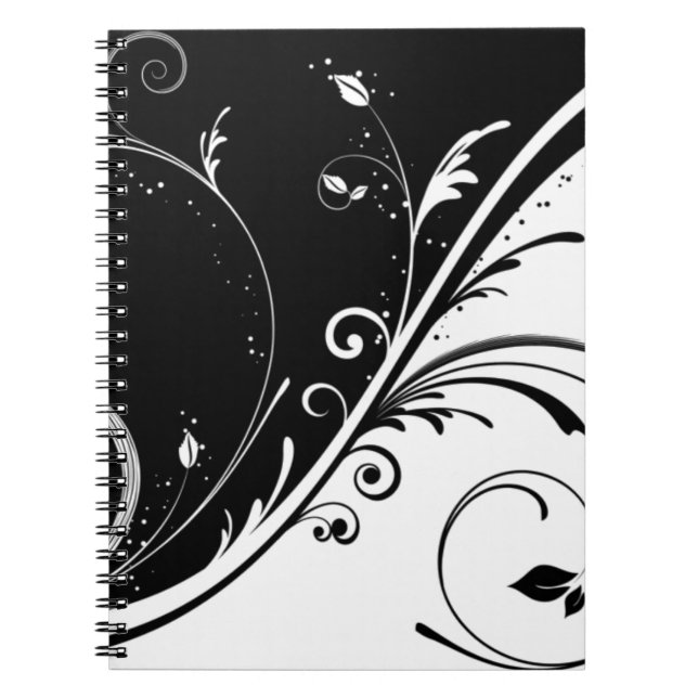 Caderno Espiral design preto e branco (Frente)