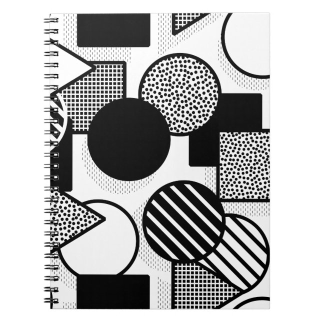 Caderno Espiral Design preto mínimo III (Frente)