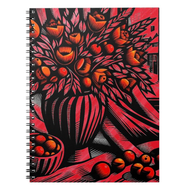 Caderno Espiral Design Rich Woodcut inspirado (Frente)