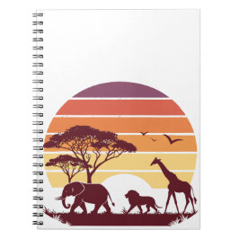 Caderno Espiral Design Safari da Vida Selvagem Africana