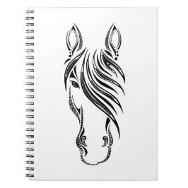 Caderno Espiral Design Simples de Rosto de Cavalo