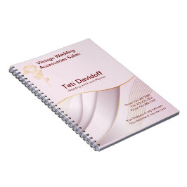 Caderno Espiral Design Suave Elegante Cor rosa Dourada