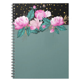 Caderno Espiral Design Trending Giry Stationery Pink Black Fl