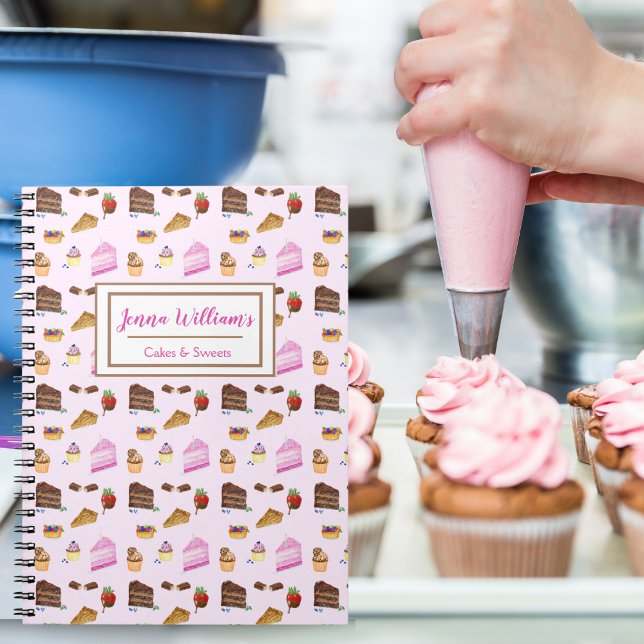 Caderno Espiral Designer de Cupcake de Padaria de Sobremesas Delic (Criador carregado)