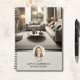 Caderno Espiral Designer de Interiores Monograma Personalizado Pro