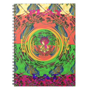 Caderno Espiral Designs florais bonitas e adoráveis.