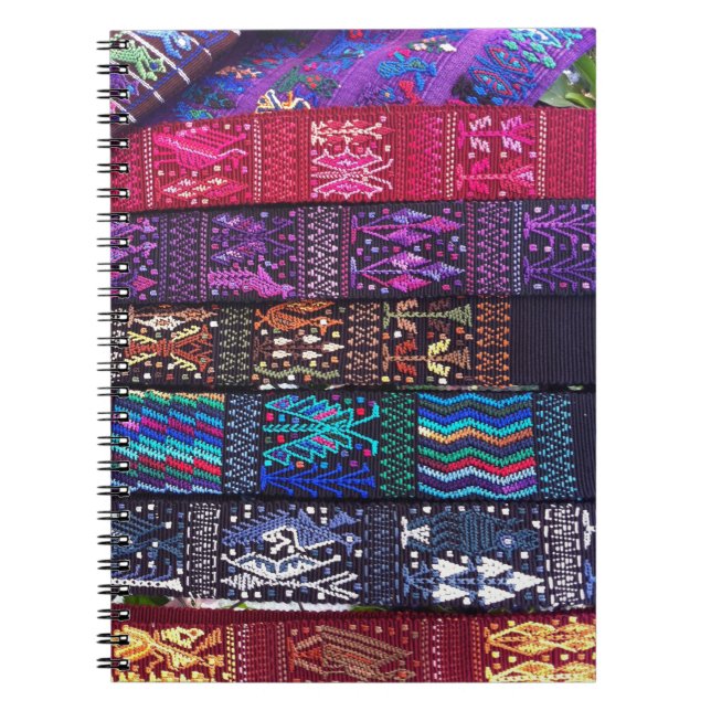 Caderno Espiral Designs têxteis da Guatemala (Frente)