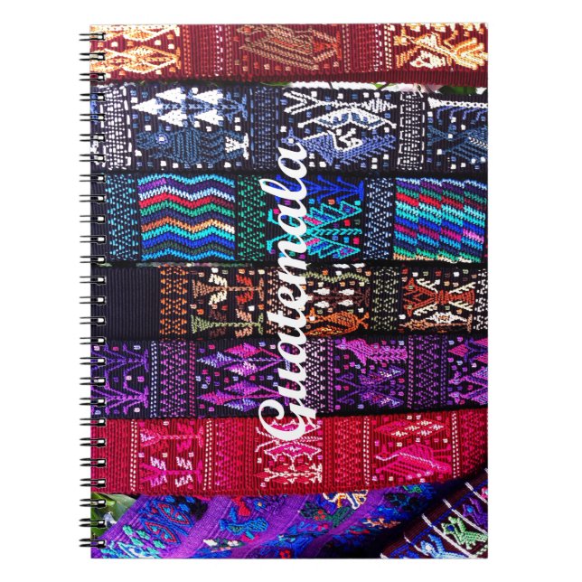 Caderno Espiral Designs têxteis guatemaltecos. (Frente)