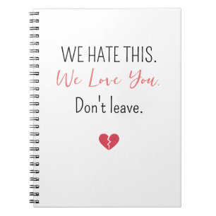 Caderno Espiral Despedida Emocional Colega de Trabalho Não Vá