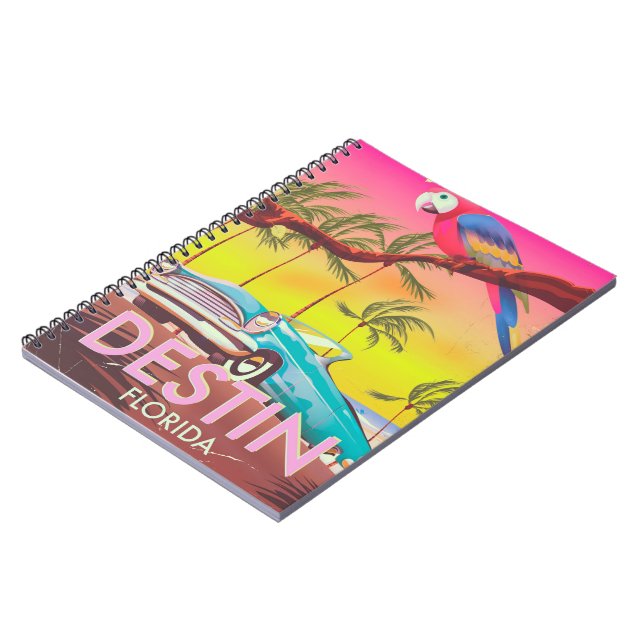 Caderno Espiral Destin Florida USA viagens vintage. (Left Side)