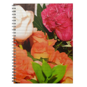 Caderno Espiral Destino colorido da festa de casamento dos arranjo