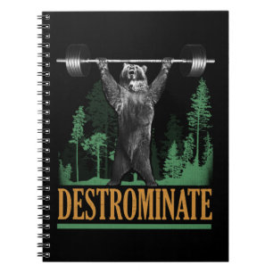 Caderno Espiral Destrominar - Urso - Engraçado Workout Inspiracion