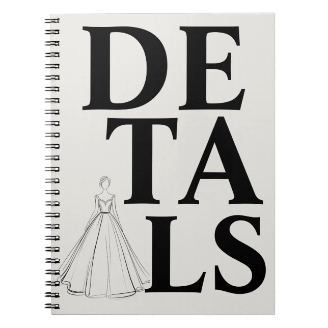 Caderno Espiral "DETAILS" Typography | Modern & Confident Wedding (Frente)