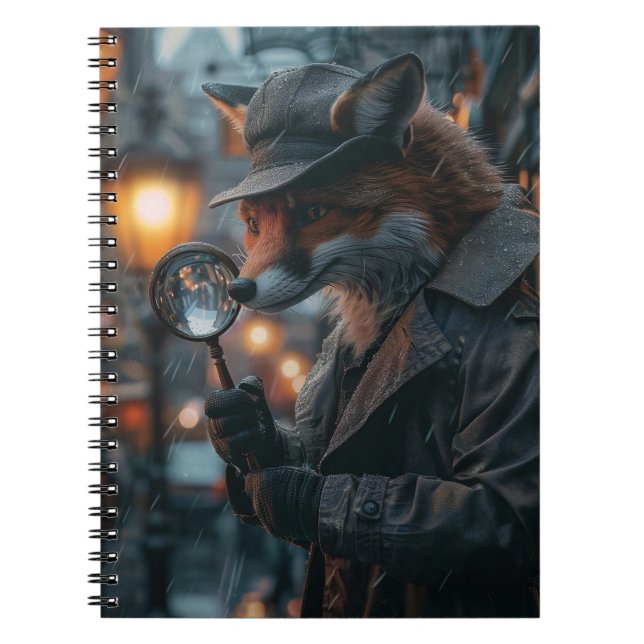 Caderno Espiral Detector Sly Fox numa definição de noir (Frente)