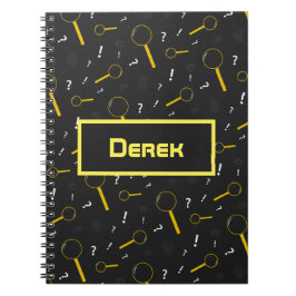 Caderno Espiral Detetive Spy Glass e Fingerprint Divertido