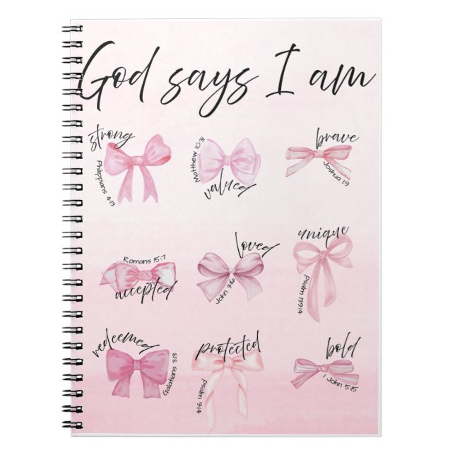 Caderno espiral "Deus diz que eu sou..." (Frente)