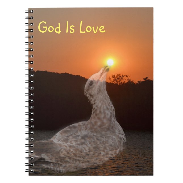 Caderno Espiral Deus é amor sunset (Frente)