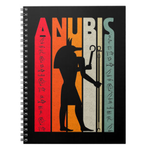Caderno Espiral Deus Egípcio Anubis Retrai Hieroglifos Egípcios