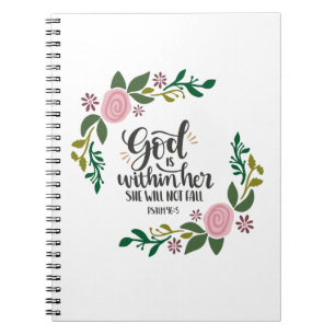 Caderno Espiral Deus está dentro dela, ela não vai cair