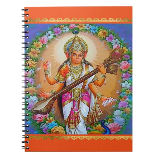Caderno Espiral Deusa bonita Saraswati (Frente)