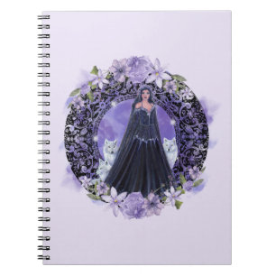 Caderno Espiral Deusa com lobos por Renee Lavoie