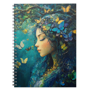 Caderno Espiral Deusa da Floresta Encantada com Borboletas (1)