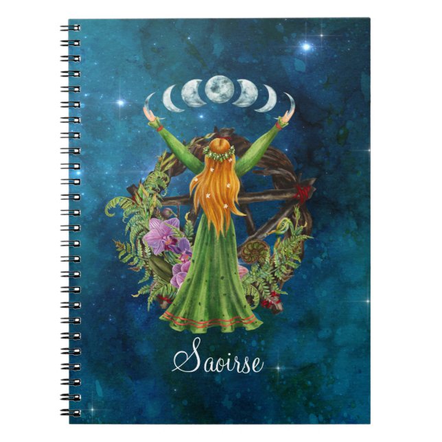 Caderno Espiral Deusa da Lua Irlandesa (Frente)