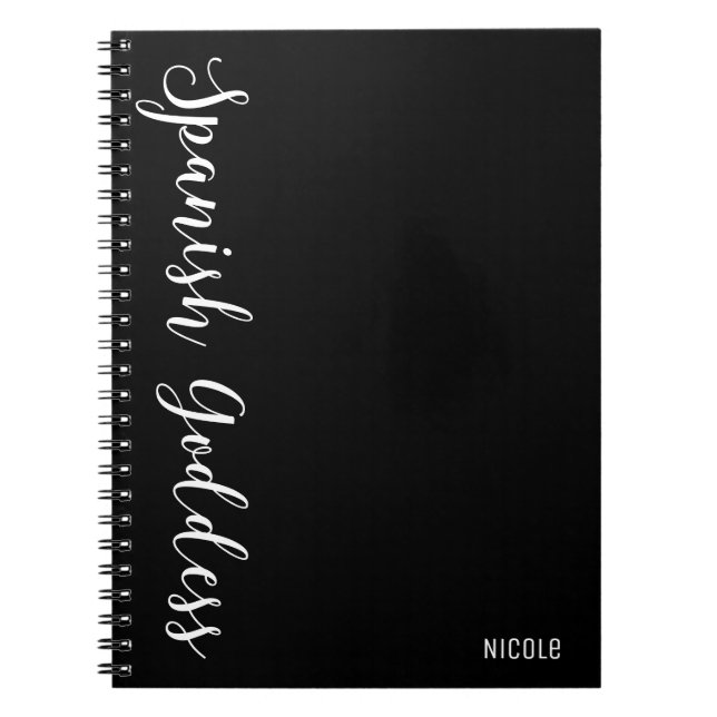Caderno Espiral Deusa Espanhola Diário Personalizado Moderno (Frente)