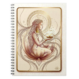 Caderno Espiral Deusa Flor de Lótus Espiritual 