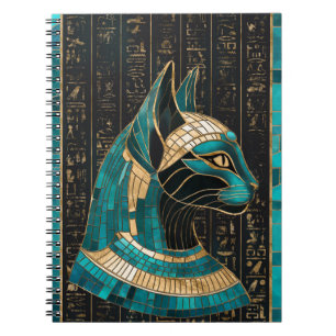 Caderno Espiral Deusa Gato Egípcia Bastet - Arte Mosaica