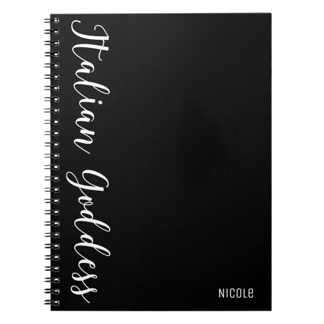 Caderno Espiral Deusa Italiana Diário Personalizado Moderno (Frente)