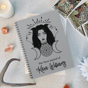 Caderno Espiral Deusa Tripla Hecate Black & Cinza Wicca Tarot